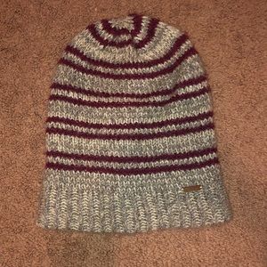 Free People grey and maroon beanie